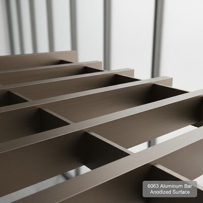 6063 Barre en aluminium avec surface anodisée pour les systèmes architecturaux et la conception de structures légères